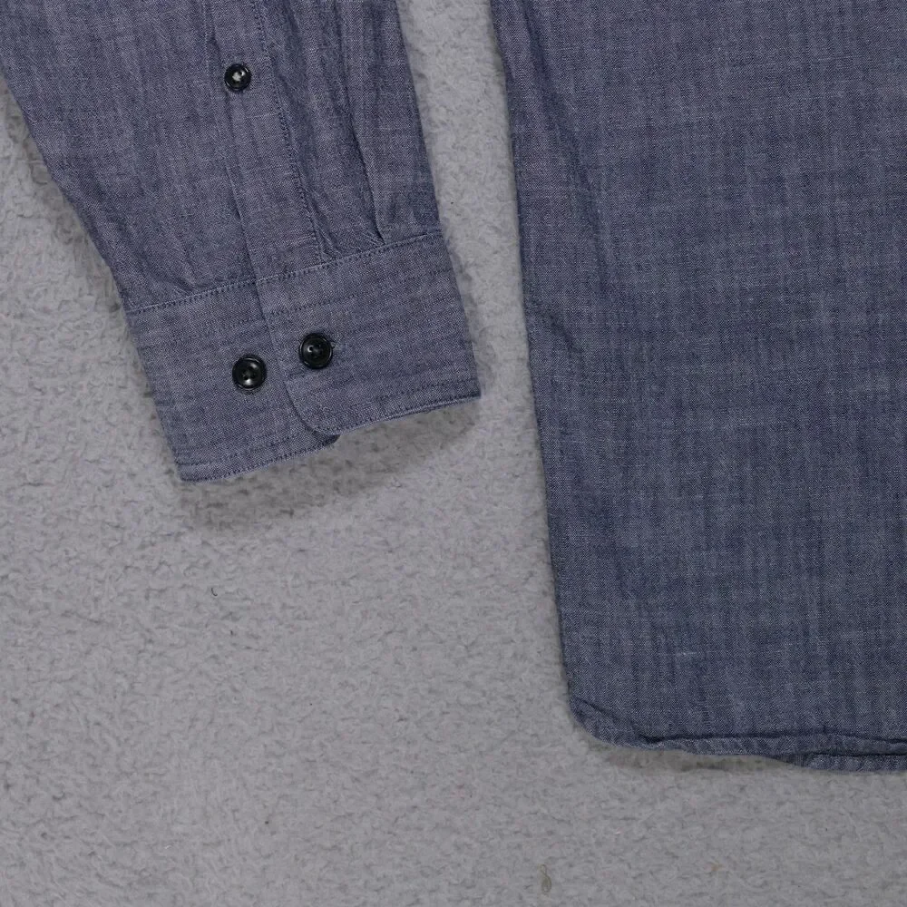 Banana Republic Standard Fit Shirt Mens XL Dark Blue Long Sleeve Chambray